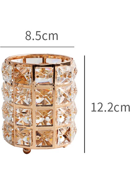 Adet Elmas Tırnak Fırçası Tutucu Saklama Makyaj Çantası Ruj Kalem Fırça Saklama Kabı Metal Kristal Kutu Altın (Yurt Dışından) fiyatları