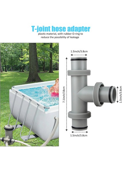 Yer Üstü Havuz Parçaları, Havuz Hortumu Adaptörünün Değiştirilmesi 1.5ın Nozul, Havuzla Uyumlu (1.5ın To 2X1.25IN T Stili) (Yurt Dışından) indirimleri
