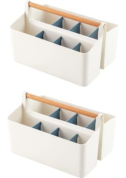 Saplı Taşınabilir Sepet, Makyaj Için Ayarlanabilir Bölünmüş Plastik El Sanatları Depolama Organizatör Tote (Yurt Dışından)