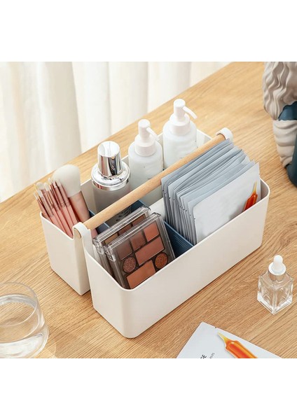 Saplı Taşınabilir Sepet, Makyaj Için Ayarlanabilir Bölünmüş Plastik El Sanatları Depolama Organizatör Tote (Yurt Dışından) indirimleri