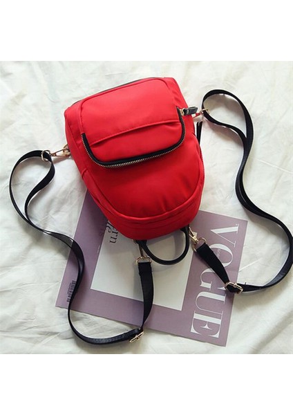 Kadın Sırt Çantası Naylon Omuz Okul Seyahat Çantası Küçük Rahat Sırt Çantası (Kırmızı) (Yurt Dışından) fiyatları