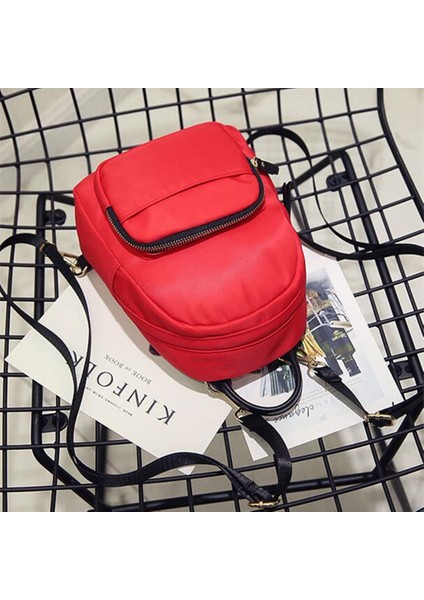 Kadın Sırt Çantası Naylon Omuz Okul Seyahat Çantası Küçük Rahat Sırt Çantası (Kırmızı) (Yurt Dışından) modelleri