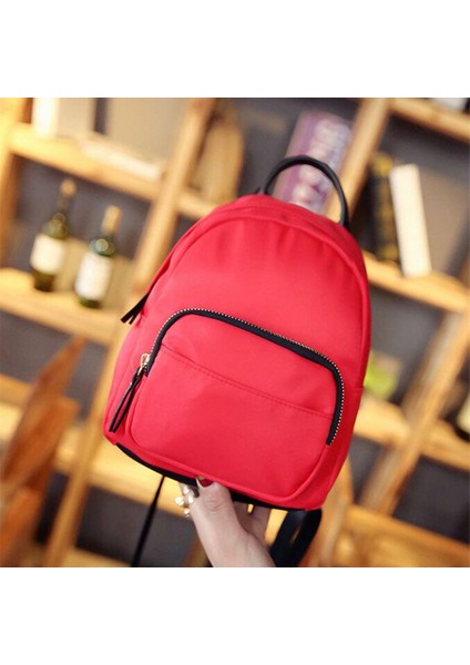Kadın Sırt Çantası Naylon Omuz Okul Seyahat Çantası Küçük Rahat Sırt Çantası (Kırmızı) (Yurt Dışından) indirimleri