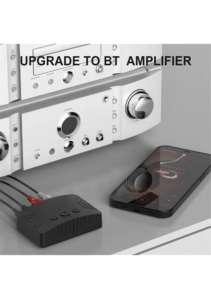 Bluetooth 5.3 Ses Alıcısı 3.5mm Aux Rca USB Stereo Müzik Kablosuz Adaptör Desteği U-Disk Oynatma Hoparlör Amplifikatörü ile Uyumlu (Yurt Dışından)