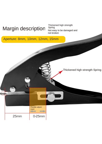 12MM Daire Delik Delgeç Kağıt Delgeç El Tipi Yuvarlak Tek Delik Delgeç, Kimlik Kartları Için Pvc Kartlar Rozet Fotoğrafları (Yurt Dışından)