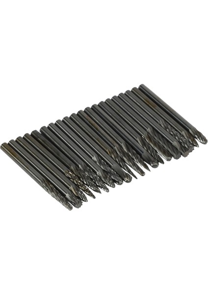 20 Adet Tam Çift Tahıl Tungsten Karbür Döner Çapak Freze Kesici Freze Kesici Ucu Seti Mini Matkap Döner Alet Aksesuarları Gravür Matkap Ucu (Yurt Dışından)