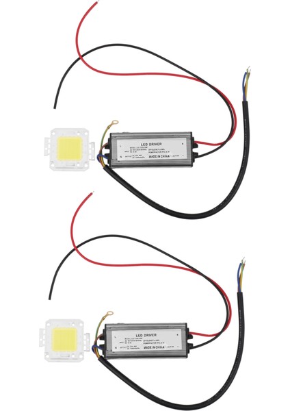 2x 50W LED Sürücü Su Geçirmez IP67 Güç Kaynağı Yüksek Güç Adaptörü + 50W LED Çip Ampul Enerji Tasarrufu Dıy Gün Işığı (Yurt Dışından)