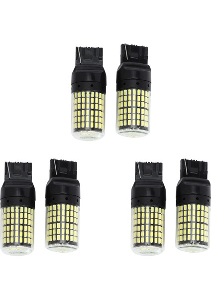Adet Süper Parlak Canbus T20 7440 W21W WY21W 144-SMD Ters Işık Dönüş Sinyal Işığı Siyah Kabuk (Beyaz Işık) (Yurt Dışından)