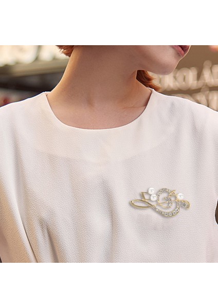 Zarif Müzik Notu Broş Kadınlar Kız Elbise Aksesuarları Altın Kristal Broş Taklidi Pimleri 5.6 cm x 3 cm (Yurt Dışından) fiyatları