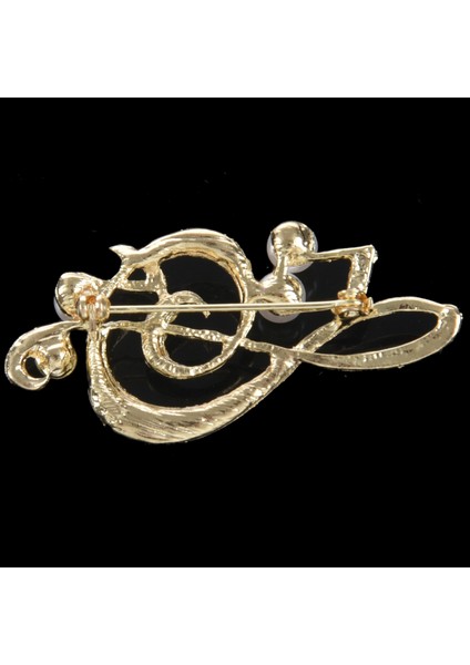 Zarif Müzik Notu Broş Kadınlar Kız Elbise Aksesuarları Altın Kristal Broş Taklidi Pimleri 5.6 cm x 3 cm (Yurt Dışından) fırsatları