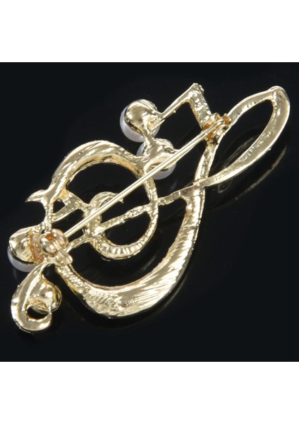 Zarif Müzik Notu Broş Kadınlar Kız Elbise Aksesuarları Altın Kristal Broş Taklidi Pimleri 5.6 cm x 3 cm (Yurt Dışından) indirimleri