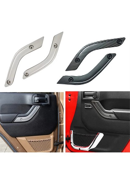 Kapı Kolu Kapağı Trim Paneli Wrangler Jk 2011-2017 ile Uyumlu Kapı Kolu Ekleme Kapağı 1RC72JAHAD Karbon Fiber (Yurt Dışından)