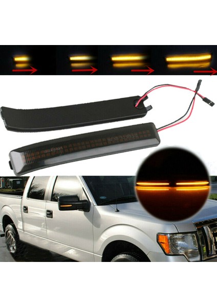 Araba LED Dinamik Dönüş Sinyali Işığı Dikiz Yan Ayna Işığı F Serisi 2009-2014 ile Uyumlu (Yurt Dışından) modelleri