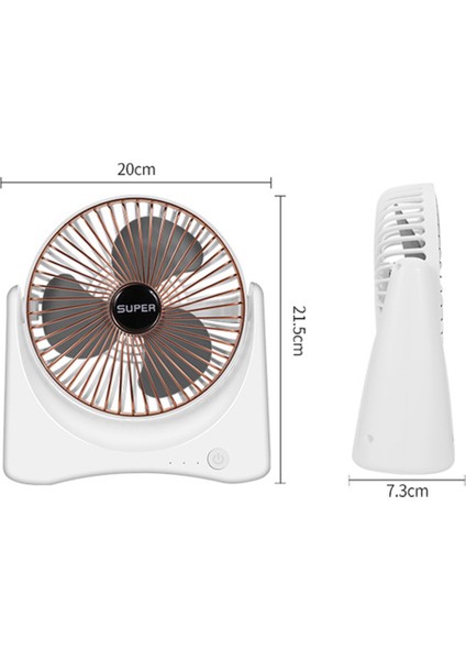 Taşınabilir Seyahat Pille Çalışan Fan Şarj Edilebilir 3 Hız Kamp ve Açık Hava Etkinlikleri Için Güçlü Hava Akışına Sahip Masaüstü Mini, USB Destekli, Sessiz Altın (Yurt Dışından)