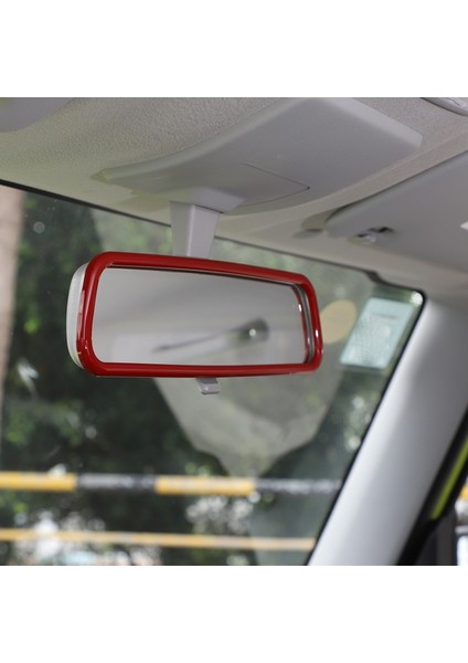 Araba Iç Dikiz Aynası Dekorasyon Halka Çerçeve Trim Çıkartmalar Jimny ile Uyumlu 2019 2020 Aksesuarları, Kırmızı (Yurt Dışından) fiyatları