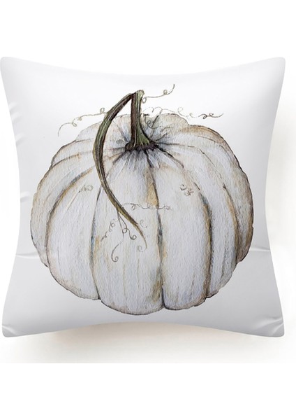 4 Set Sonbahar Kabak Atmak Yastık Kapakları Kare Güz Dekoratif Yastık Kılıfı Yastık Kanepe Örtüsü (18X18 Inç) (Yurt Dışından)