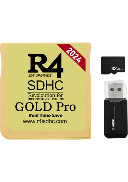 2024 R4 Kart R4 Sdhc Adaptör Flash Kart 32G 300 In 1 Dsl Xl/ll Güvenli Dijital Bellek Kartı Oyun Kartı D ile Uyumlu (Yurt Dışından)