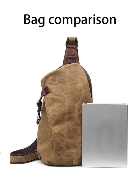 Retro Göğüs Çantası Omuz Çantası Erkekler Kanvas Çanta Açık Omuz Çapraz Çanta Su Geçirmez Sırt Çantası Siyah (Yurt Dışından) indirimleri