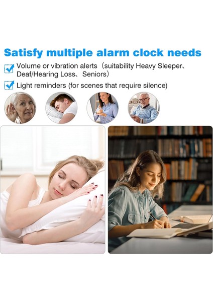Ağır Uyuyan Yetişkinler Için Yüksek Sesli Çalar Saat, Yatak Çalkalayıcılı Çift Çalar Saat, Yatak Odaları Için, Dimmerli 6,5 Inç Geniş Ekran (Yurt Dışından) indirimleri