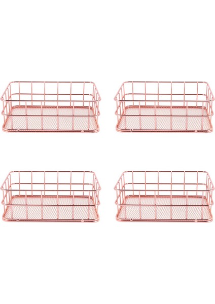 Хранение Продукции,4x Depolama Sepeti Metal Tel Banyo Rafları Makyaj Organizatör Fırça Kalemlik Tel Örgü Banyo Tuvalet Sepeti (Yurt Dışından)