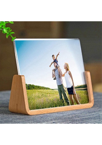 Декоративные Подарки,2x U-Şekilli Akrilik Fotoğraf Çerçevesi Yaratıcı Masif Ahşap Ev Masası Dekorasyonu Ofis/yatak Odası/oturma Odası/cafe-7 Inç (Yurt Dışından) modelleri