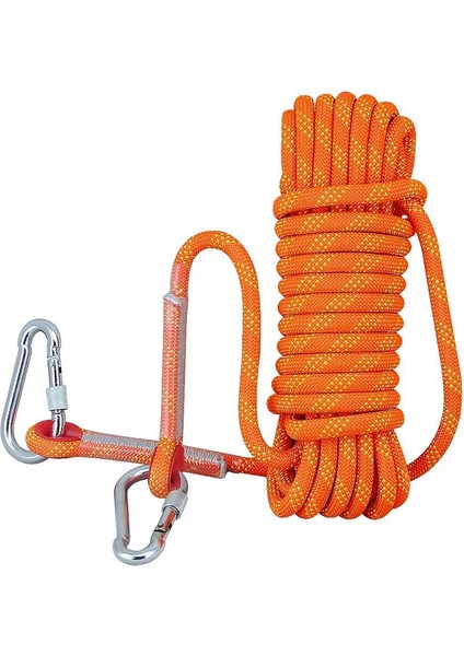 10M Kaya Çapı 12 mm Ağır Hizmet Tipi Ağaç Yangın Kaçış Emniyet Halatı 2 Karabina ile Rappelling Balıkçılık Kamp Yürüyüş ve Dağcılık ile Uyumlu (Yurt Dışından)