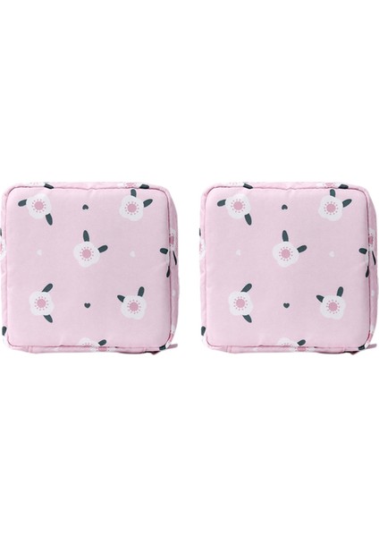 Adet Mini Makyaj Çantaları Fermuarlı Kız Hijyenik Ped Çantası Kart Tutucu Bozuk Para Cüzdanı Kozmetik Kulaklık Kılıfı Hijyenik Kese Pembe (Yurt Dışından)