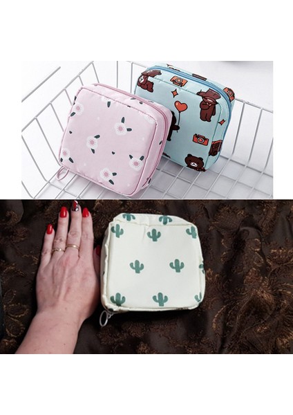 Adet Mini Makyaj Çantaları Fermuarlı Kız Hijyenik Ped Çantası Kart Tutucu Bozuk Para Cüzdanı Kozmetik Kulaklık Kılıfı Hijyenik Kese Pembe (Yurt Dışından) fırsatları