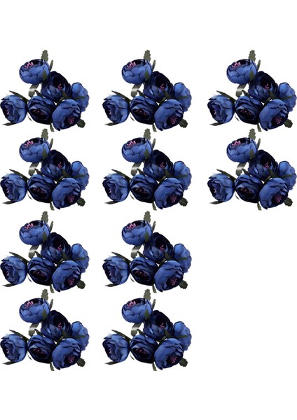 Человеческие Цветы,60 Adet Simülasyon Ipek Kumaş Buket Gelin Tutan Çiçekler Dekoratif Çiçekler (Kraliyet Mavi Mor Kalp) Tek Çiçek (Yurt Dışından)