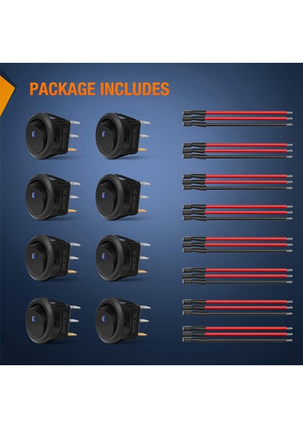 16 Adet 12V 20A Yuvarlak Mavi Geçiş LED Rocker Anahtarı Açma-Kapama Kontrolü Spst 3pins 12V Araba Kamyon Tekne Için 24 Adet Teller (Yurt Dışından)