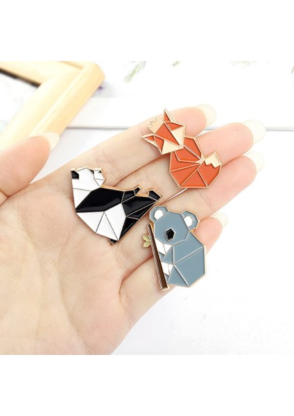 5 Adet Hayvan Emaye Pimleri Seti Karikatür Tilki Panda Koala Alpaka Tavşan Yaka Pin Broş Rozetleri Sırt Çantaları Için Ceketler (Yurt Dışından) modelleri