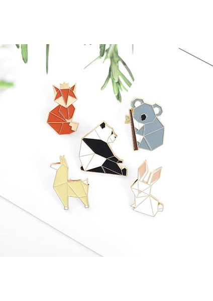 5 Adet Hayvan Emaye Pimleri Seti Karikatür Tilki Panda Koala Alpaka Tavşan Yaka Pin Broş Rozetleri Sırt Çantaları Için Ceketler (Yurt Dışından) fırsatları
