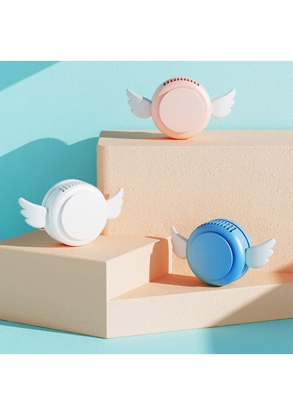 Mini Boyun Asılı Hava Soğutucu Taşınabilir USB Açılı Soğutma Fanı Giyilebilir Kişisel Iç Mekan Dış Mekan Spor - Mavi (Yurt Dışından)