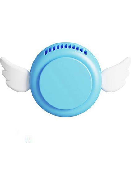 Mini Boyun Asılı Hava Soğutucu Taşınabilir USB Açılı Soğutma Fanı Giyilebilir Kişisel Iç Mekan Dış Mekan Spor - Mavi (Yurt Dışından)