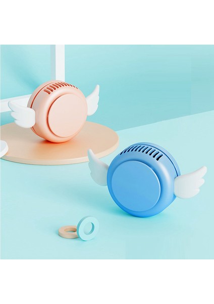 Mini Boyun Asılı Hava Soğutucu Taşınabilir USB Açılı Soğutma Fanı Giyilebilir Kişisel Iç Mekan Dış Mekan Spor - Mavi (Yurt Dışından)