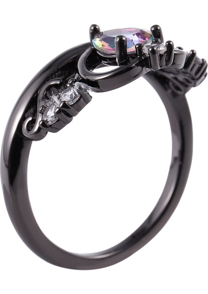 Prenses Taç Kalp Beyaz Ateş Opal Zirkon Yüzük Gökkuşağı Boyutu 8 (Yurt Dışından) indirimleri