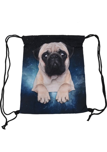 Güzel 3D Baskılı Uni Sırt Çantaları Ipli Sırt Çantaları Genç Erkekler ve Kadınlar Için Büyük Kapasiteli Okul Çantası (Mavi ve Siyah) (Yurt Dışından)