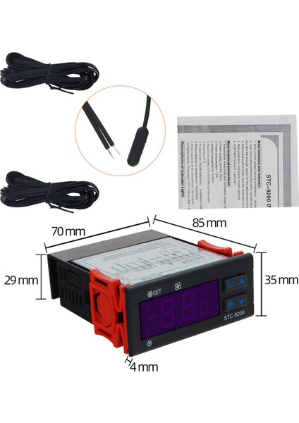 2x STC-9200 Dijital Sıcaklık Kontrol Cihazı Termoregülatör, Soğutma Defrost Fan Alarm Fonksiyonu Ac 220V (Yurt Dışından) fiyatları