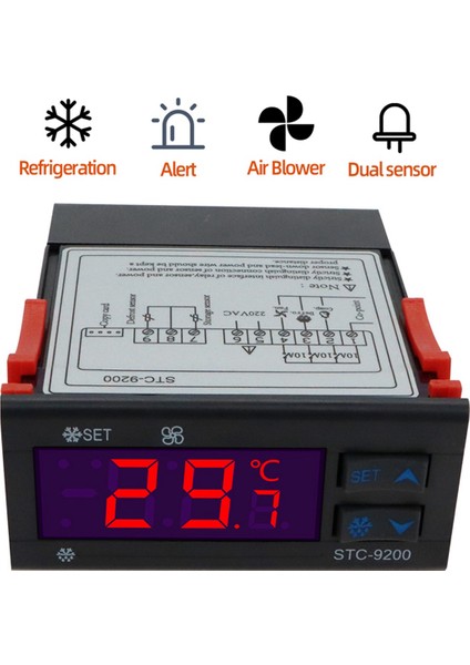 2x STC-9200 Dijital Sıcaklık Kontrol Cihazı Termoregülatör, Soğutma Defrost Fan Alarm Fonksiyonu Ac 220V (Yurt Dışından) indirimleri