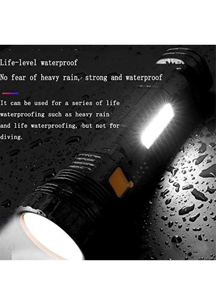 güneş Enerjili/şarj Edilebilir Çok Fonksiyonlu LED El Feneri, Su Geçirmez, Acil Durum Flaş Işığı Ile, USB Şarj Kablosu, Hızlı Şarj (Yurt Dışından) fırsatları