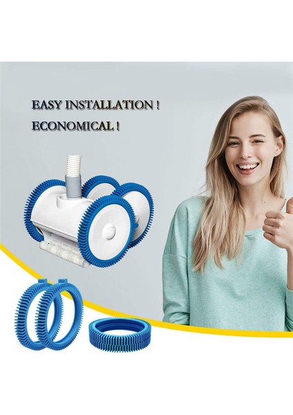 896584000-143 Süper Kamburlu Havuz Temizleyici Ön Lastik Seti ve Phoenix Cleaners ile Uyumlu (Yurt Dışından)