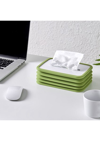 Silikon Doku Kutusu Katlanır Kaldırma Kağıt Kutusu Oturma Odası Ev Masaüstü Kağıt Dağıtıcı Braketi Peçete Kutusu Saklama Kutusu A (Yurt Dışından) fırsatları