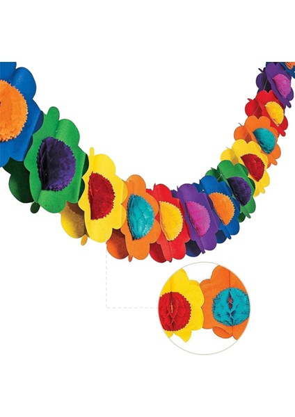 4x Kağıt Garland Süslemeleri, Meksika Banner Hibiscus Garland Çiçek Banner Tropikal Kağıt Çiçekler Parti Süslemeleri (Yurt Dışından)