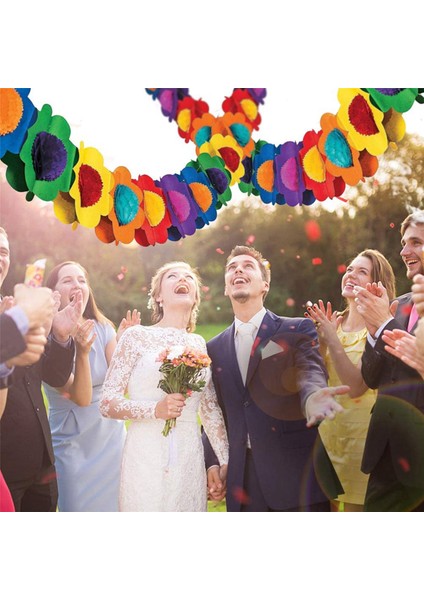 4x Kağıt Garland Süslemeleri, Meksika Banner Hibiscus Garland Çiçek Banner Tropikal Kağıt Çiçekler Parti Süslemeleri (Yurt Dışından)