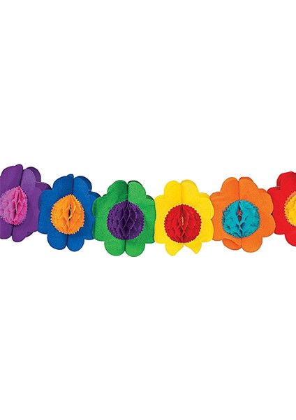 4x Kağıt Garland Süslemeleri, Meksika Banner Hibiscus Garland Çiçek Banner Tropikal Kağıt Çiçekler Parti Süslemeleri (Yurt Dışından)