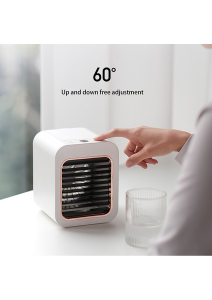USB Masa Mini Fan Taşınabilir Hava Soğutucu Masaüstü Ofis Yatak Odası Için Soğutma Sessiz Nemlendirici, Beyaz (Yurt Dışından) modelleri