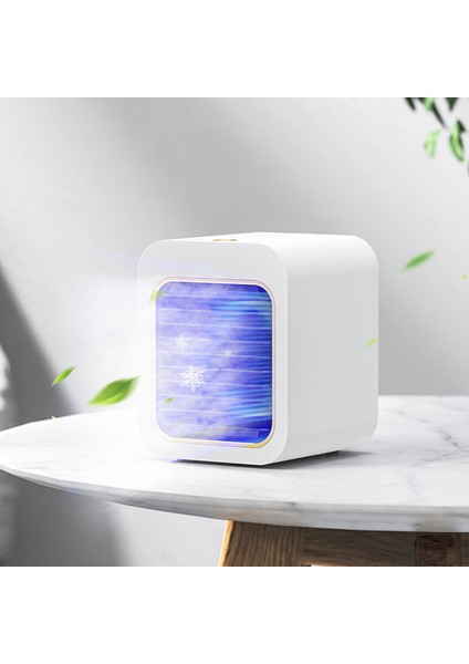 USB Masa Mini Fan Taşınabilir Hava Soğutucu Masaüstü Ofis Yatak Odası Için Soğutma Sessiz Nemlendirici, Beyaz (Yurt Dışından) fırsatları