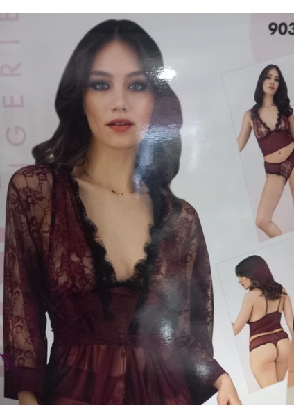 3nbe 9033 Kısa Tül Gecelik