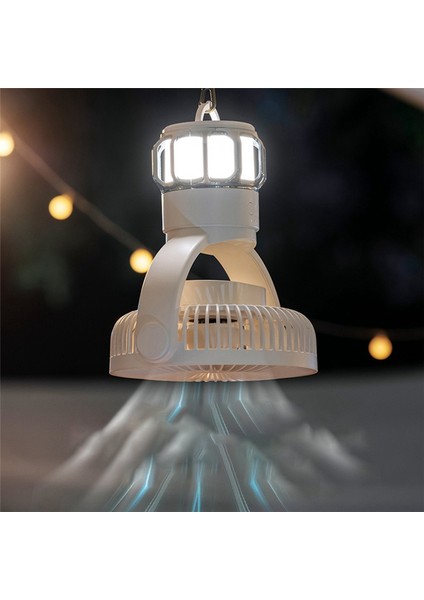10000MAH Taşınabilir Kamp Fanı Şarj Edilebilir Mini USB Dış Mekan Tavan LED Işık Tripod Standı Masaüstü B (Yurt Dışından)