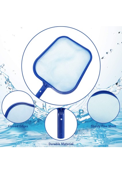 Havuz Temizleme Kiti, 3 Adet Taşınabilir Spa Sıcak Küvet Yüzme Havuzu Aksesuarları Yaprak Skimmer Net, Fırça, Scrubber (Yurt Dışından)